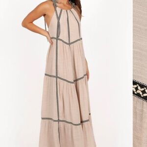 NWT Anthropologie Mable Flirty Shoulder Tie Maxi Dress